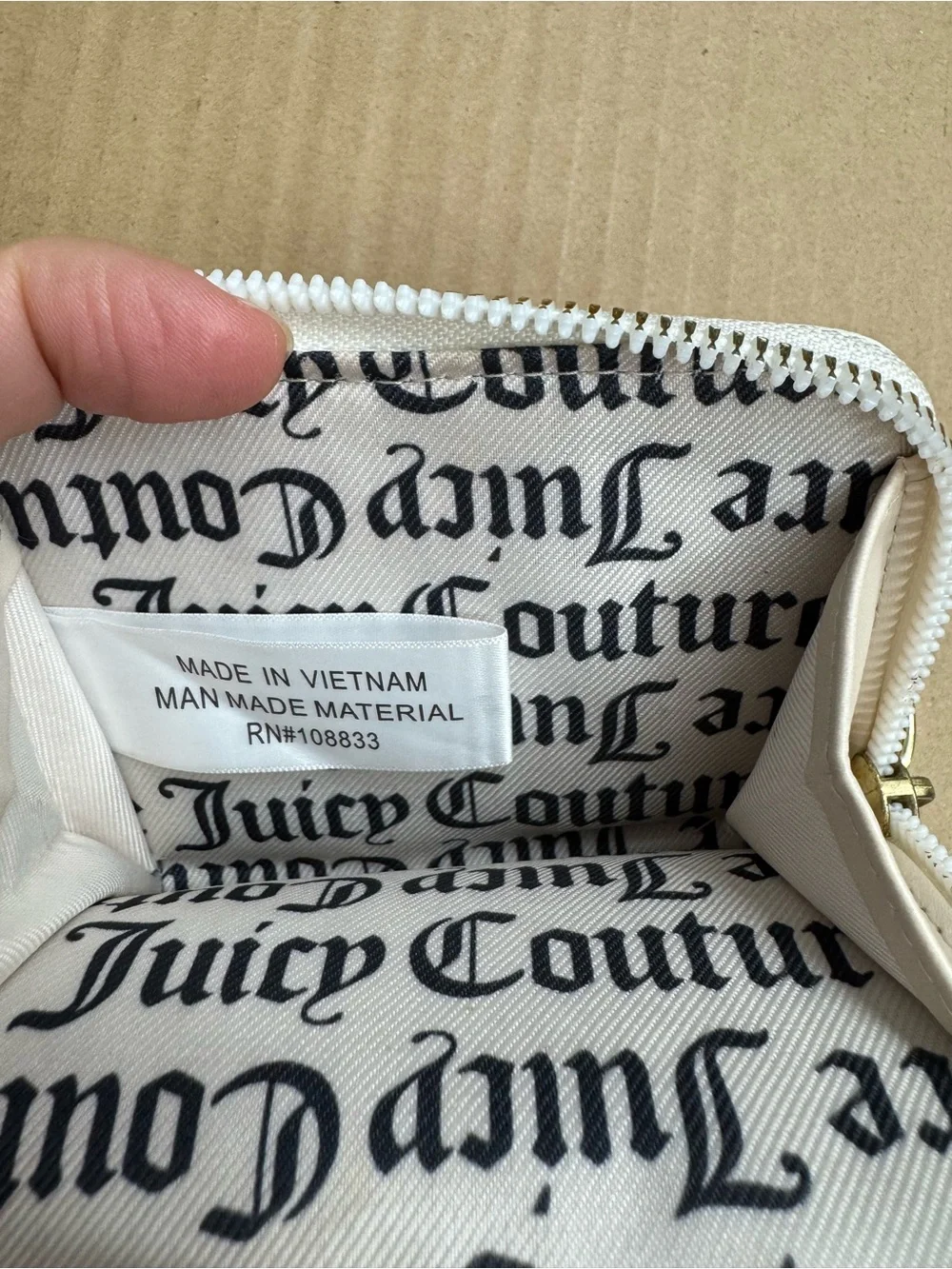 Juicy Couture Orange Wallet with White Trim and Gold Heart Charm